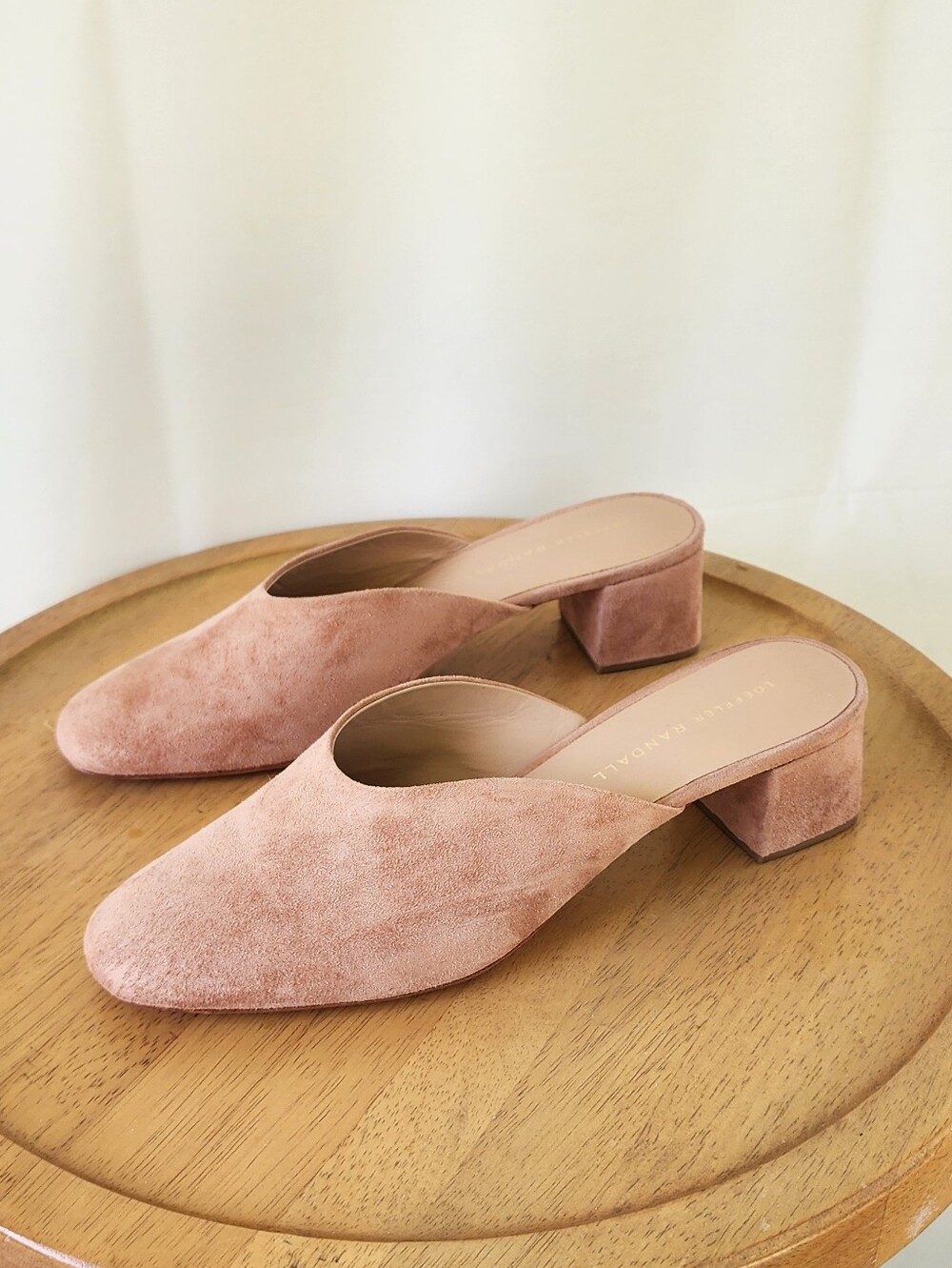 Loeffler Randall Suede Mules in Dusty Rose
